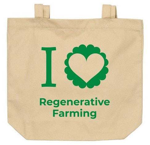 Tote with the words I Heart Regenerative Farming
